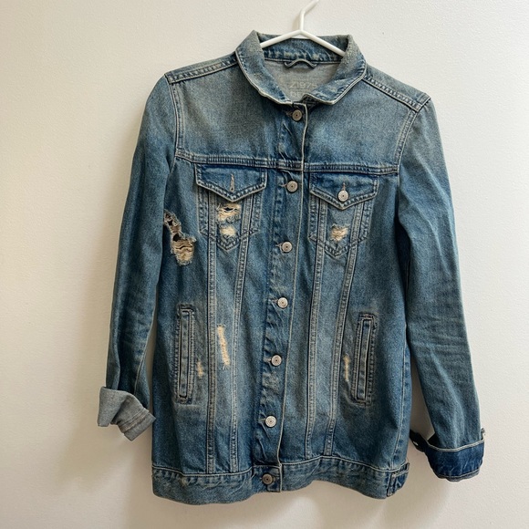 Zara Distressed Denim Jacket - Picture 3 of 6